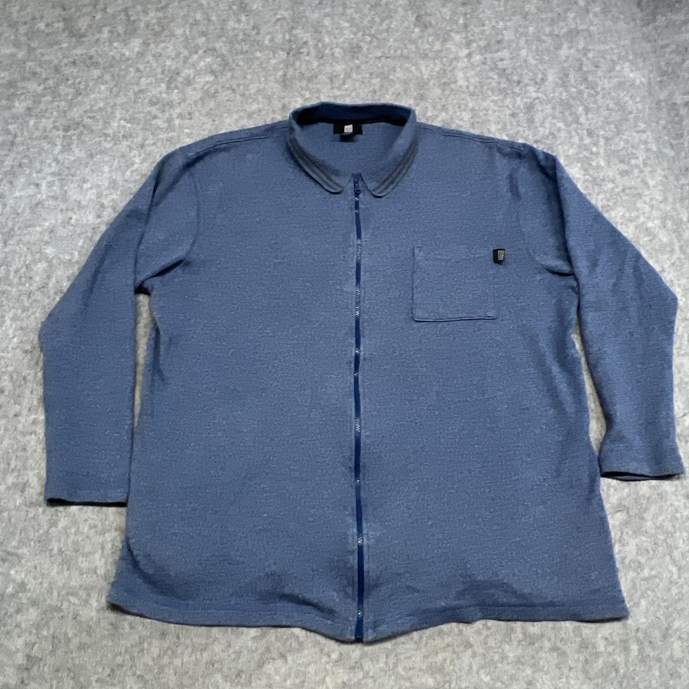 Marithe Francois Girbaud Jacket Mens 2XL Blue Full Zip Collared Knit Sweater